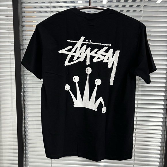 Stussy Black Tee with White Crown Graphic - Picture 1 of 5